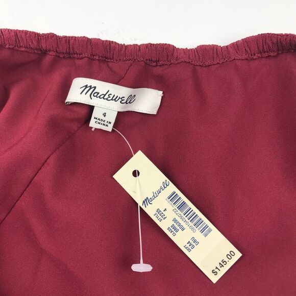 NWT MADEWELL ONE SHOULDER SILK DRESS - Picture 2 of 3